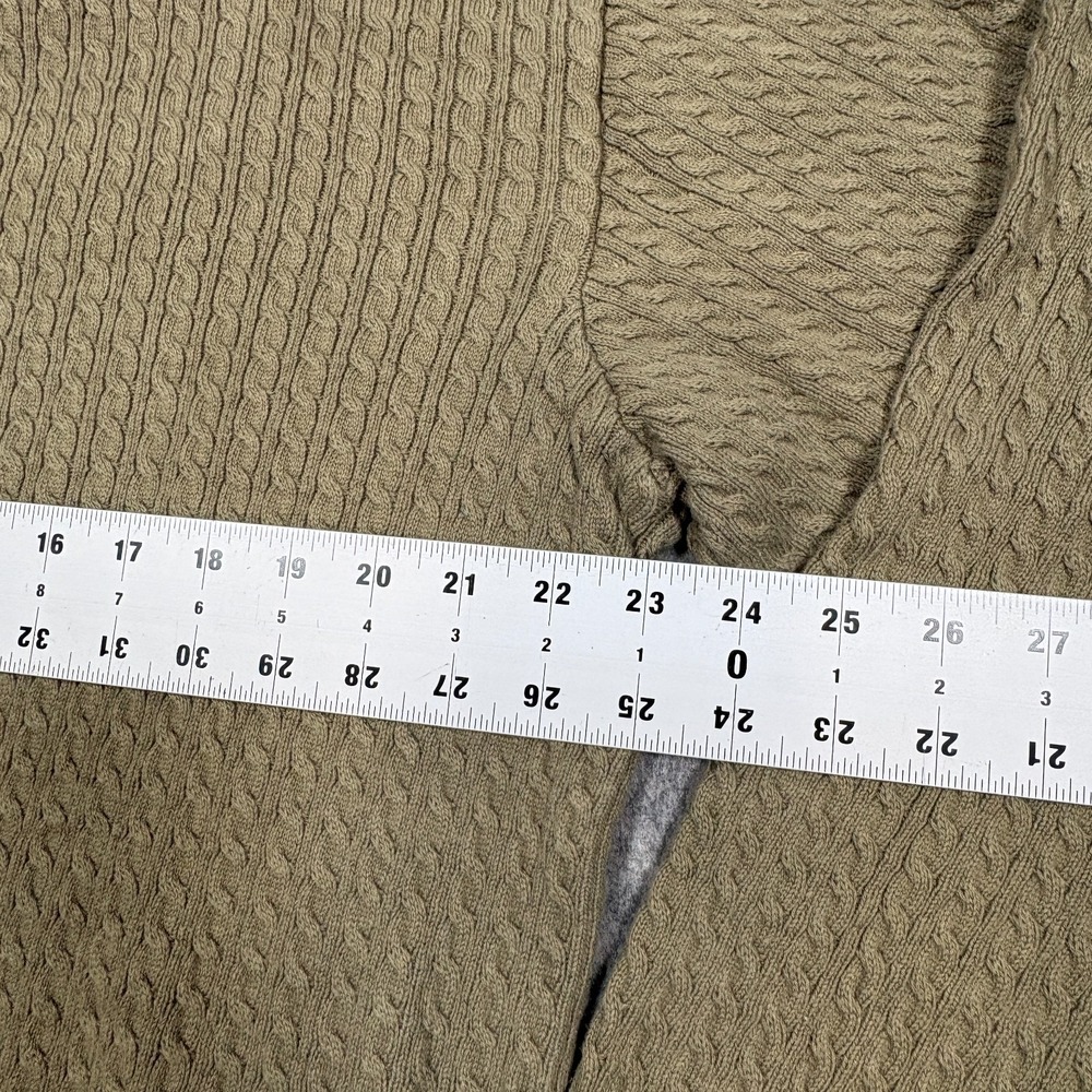 Overton Shirt Maker Pullover Sweater Men's Size Large Tan Brown Cable Knit Crew - Picture 3 of 5